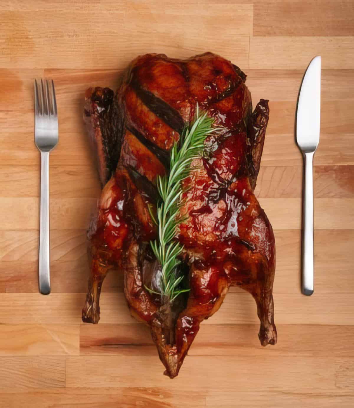 Roast Duck with Cranberry Glaze