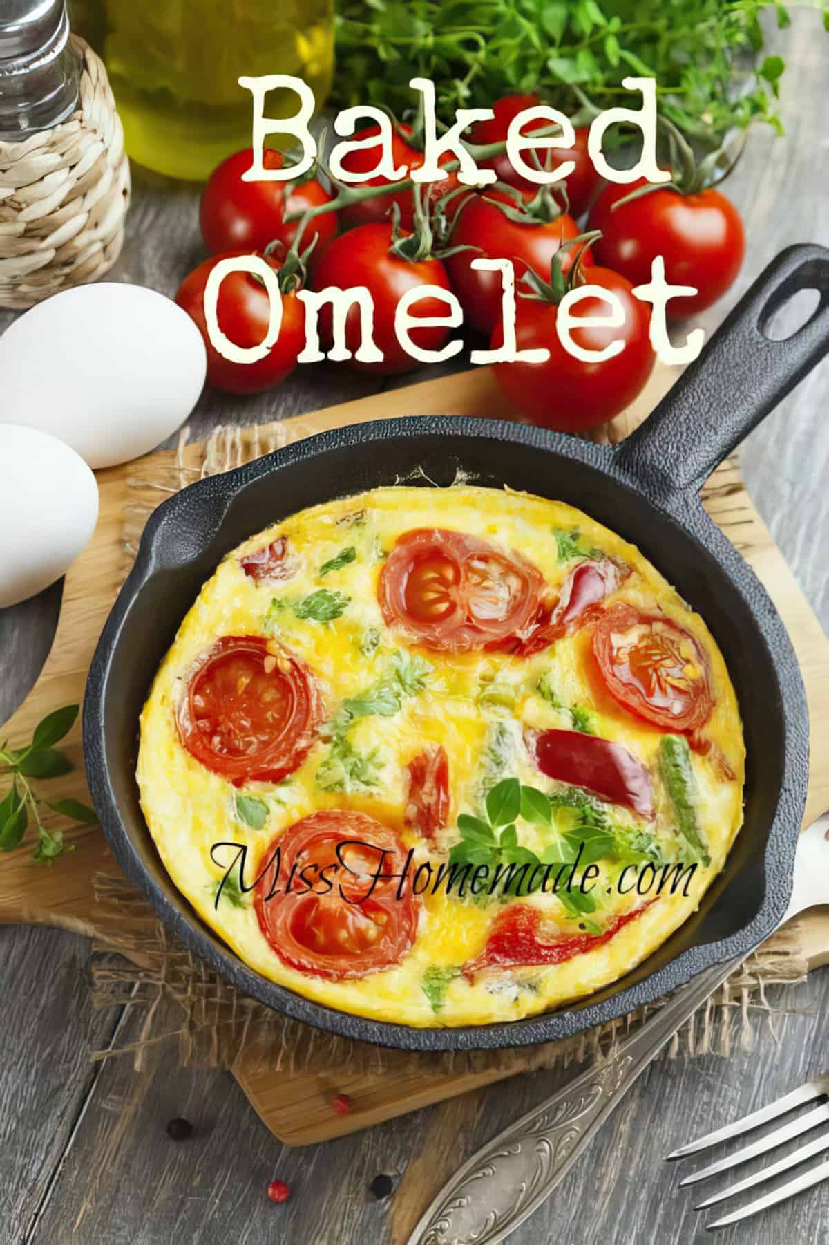 Baked Omelet Recipe including filling ideas #MissHomemade